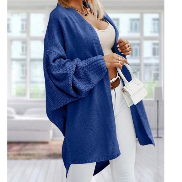 Cozy Solid Knit Open Front Loose Fit Cardigan - Picture 5 of 7